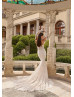 Ivory French Lace Tulle Romantic Wedding Dress With Removable Sleeves